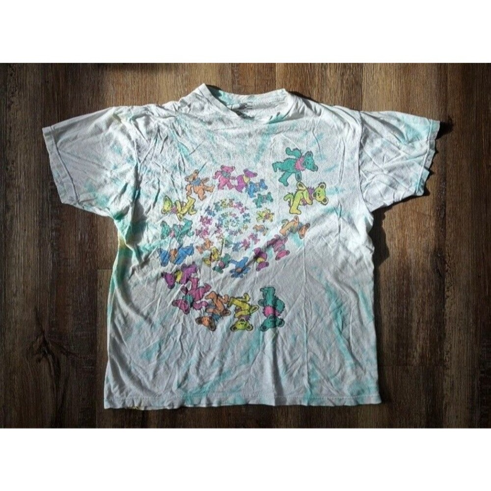 DOE Men's Shirt Graphic Crewneck Grateful Dead Spiral Dancing Bears (Size M)